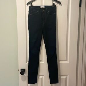 Paige dark wash skinny jeans, size 26